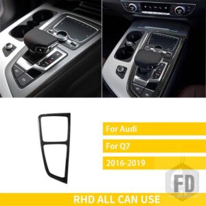 アウディ Q7 2016-19 アクセサリーカーボンインテリアギアカップホルダーパネルトリムステッカー装飾 - 8 RHD