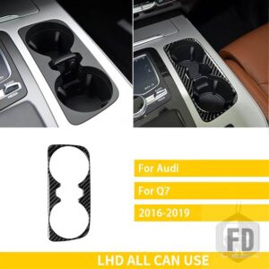 アウディ Q7 2016-19 アクセサリーカーボンインテリアギアカップホルダーパネルトリムステッカー装飾 - 9 LHD