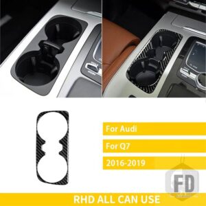 アウディ Q7 2016-19 アクセサリーカーボンインテリアギアカップホルダーパネルトリムステッカー装飾 - 9 RHD