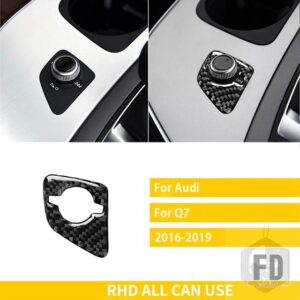 アウディ Q7 2016-19 アクセサリーカーボンインテリアギアカップホルダーパネルトリムステッカー装飾 - 10 RHD