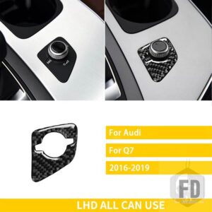 アウディ Q7 2016-19 アクセサリーカーボンインテリアギアカップホルダーパネルトリムステッカー装飾 - 10 LHD