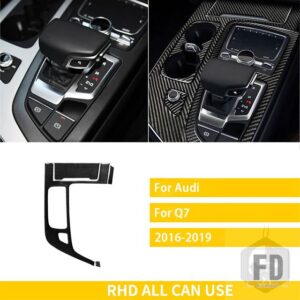 アウディ Q7 2016-19 アクセサリーカーボンインテリアギアカップホルダーパネルトリムステッカー装飾 - 7 RHD