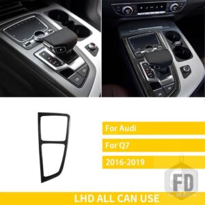 アウディ Q7 2016-19 アクセサリーカーボンインテリアギアカップホルダーパネルトリムステッカー装飾 - 8 LHD