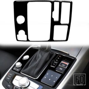 アウディ A6 S6 C7 A7 S7 4G8 2012-2018 カーアクセサリープラスチックブラックインテリアワンタッチスタートパネルギアパネルトリムステッカー - Black - RHD