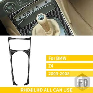 BMW Z シリーズ Z4 E85 E86 2003-2008 ロードスターアクセサリーカーボンカーセンターコンソールギアシフトサラウンドカバーステッカー - Surround no holes