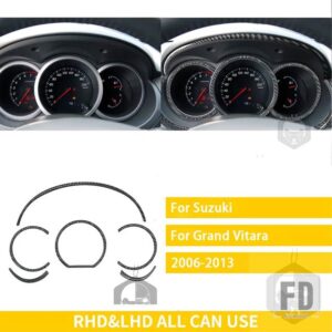 スズキ グランドビターラ 2006-13 アクセサリーカーボンスピードメーターサラウンドトリムステッカー - Speedometer2