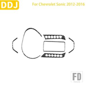 シボレー ソニック 2012-16 アクセサリーカーボン車内スピードメーター画面セットパネルトリムステッカー - SET black