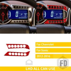 シボレー ソニック 2012-16 アクセサリーカーボン車内スピードメーター画面セットパネルトリムステッカー - 2