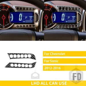 シボレー ソニック 2012-16 アクセサリーカーボン車内スピードメーター画面セットパネルトリムステッカー - 22