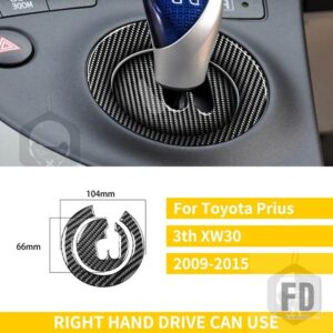 トヨタ プリウス XW30 ZVW30 ZVW35 2010-2015 アクセサリーカーボンインテリアギアシフターボックスパネルトリムステッカー装飾 - RHD Black