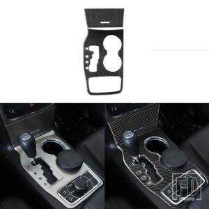 ジープ グランドチェロキー 2011-UP アクセサリーカーボンインテリアギアカップホルダートランペット中央制御トリムステッカー - Gear C