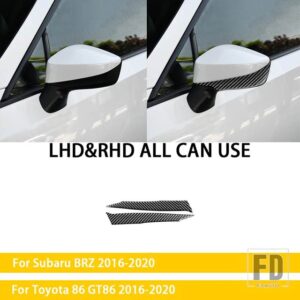 トヨタ スバル BRZ 86 GT86 2017 2018 2019 カーボンカーアクセサリーギアシフトカップホルダー空調トリムステッカー - Black Carbon