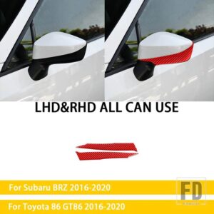 トヨタ スバル BRZ 86 GT86 2017 2018 2019 カーボンカーアクセサリーギアシフトカップホルダー空調トリムステッカー - Red Carbon