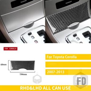 トヨタ カローラ 2007-13 アクセサリーカーボンインテリア収納ボックストリムステッカー - Black