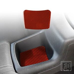 シボレー カマロ 2016-22 アクセサリー車内カーボンリア収納ボックストリムステッカー - Red