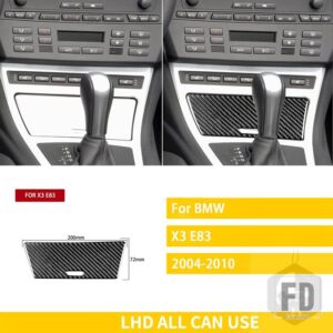BMW X3 E83 38261 カーアクセサリーカーボンインテリアギア収納ボックストリムステッカー - Black LHD