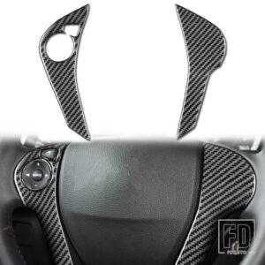 ホンダ アコード 9TH 2014-16 アクセサリーカーボン車内ステアリングホイールボタンパネルトリムステッカー - black F