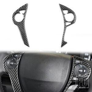 ホンダ アコード 9TH 2014-16 アクセサリーカーボン車内ステアリングホイールボタンパネルトリムステッカー - black D
