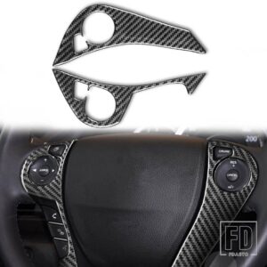 ホンダ アコード 9TH 2014-16 アクセサリーカーボン車内ステアリングホイールボタンパネルトリムステッカー - Black A