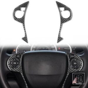 ホンダ アコード 9TH 2014-16 アクセサリーカーボン車内ステアリングホイールボタンパネルトリムステッカー - BLACK B