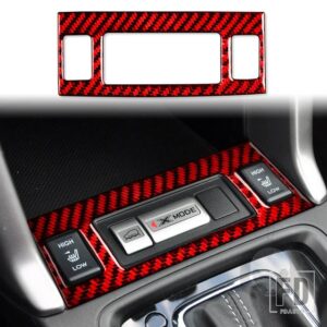 スバル フォレスター 2013-18 アクセサリーカーボンインテリアスポーツモードパネルトリムステッカー - Red