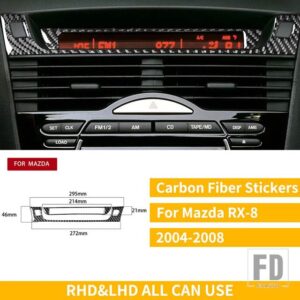 マツダ RX-8 RX8 SE3P JM1FE 2004-2008 アクセサリーダッシュボードメッセージ表示パネルフレームカーボンインテリアステッカー - A