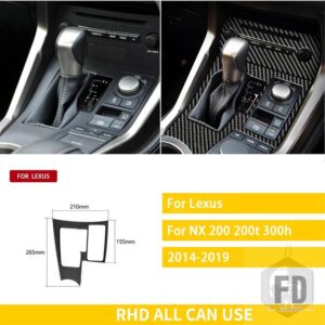 レクサス NX 200 200T 300H 2014-2019 アクセサリーカーボンインテリアエアアウトレットステアリングホイールギアトリムステッカー装飾 - 1-B-RHD