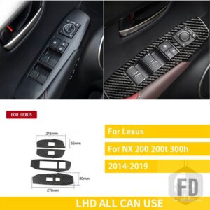 レクサス NX 200 200T 300H 2014-2019 アクセサリーカーボンインテリアエアアウトレットステアリングホイールギアトリムステッカー装飾 - 2-LHD