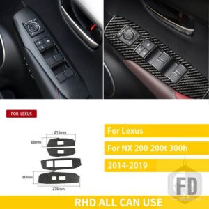 レクサス NX 200 200T 300H 2014-2019 アクセサリーカーボンインテリアエアアウトレットステアリングホイールギアトリムステッカー装飾 - 2-RHD