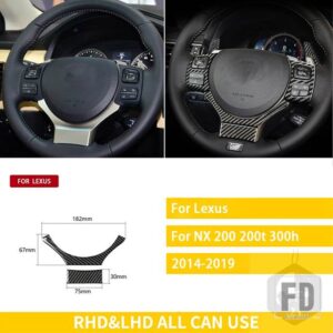 レクサス NX 200 200T 300H 2014-2019 アクセサリーカーボンインテリアエアアウトレットステアリングホイールギアトリムステッカー装飾 - 4