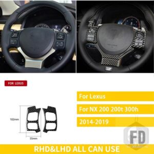 レクサス NX 200 200T 300H 2014-2019 アクセサリーカーボンインテリアエアアウトレットステアリングホイールギアトリムステッカー装飾 - 5