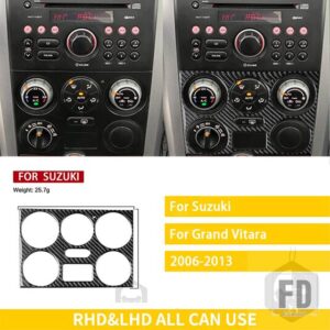 スズキ グランドヴィターラ 2006-13 アクセサリーカーボンカーインテリア AC CD パネルトリムステッカー - control A