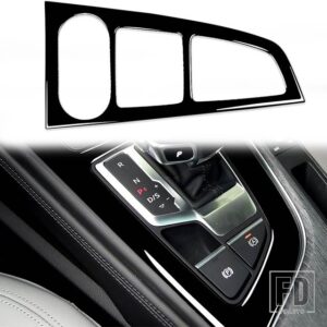 アウディ A4L A5 2017 2018 2019 カーアクセサリーピアノブラックインテリアオートギアパネル外枠トリムステッカープラスチック装飾 - Black LHD