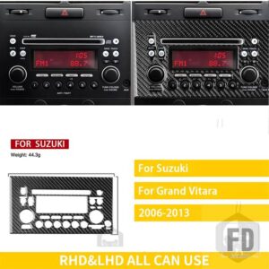 スズキ グランドヴィターラ 2006-13 アクセサリーカーボン車内完全ステッカー - CD panel B 10-13
