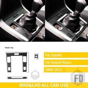 スズキ グランドヴィターラ 2006-13 アクセサリーカーボン車内完全ステッカー - Gear shift panel
