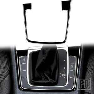 VW ゴルフ 7 2018-UP カーアクセサリーピアノブラックプラスチックインテリアギアパネルフレームトリムステッカー装飾 - RHD