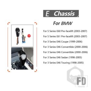 BMW E46 E60 E61 35916 アクセサリー車内 LED ギアシフトノブシフタースタートボタン - Black