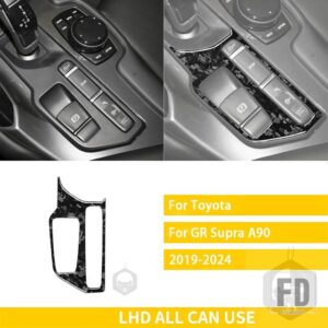 トヨタ GR スープラ A90 MK5 2019-24 アクセサリーカーボンインテリアギアシフトパネルトリムステッカー - Forged Carbon LHD