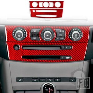 BMW 5シリーズ E60 2004-2010 アクセサリーカーボン車内 CD 空調制御パネルトリムステッカー装飾 - 15 RED