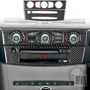 BMW 5シリーズ E60 2004-2010 アクセサリーカーボン車内 CD 空調制御パネルトリムステッカー装飾 - 15 BLACK-RED