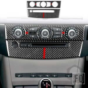 BMW 5シリーズ E60 2004-2010 アクセサリーカーボン車内 CD 空調制御パネルトリムステッカー装飾 - 16 BLACK-RED