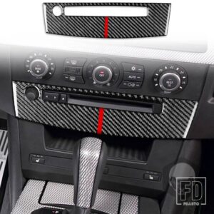 BMW 5シリーズ E60 2004-2010 アクセサリーカーボン車内 CD 空調制御パネルトリムステッカー装飾 - 14 BLACK-RED