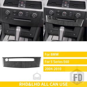 BMW 5シリーズ E60 2004-2010 アクセサリーカーボン車内 CD 空調制御パネルトリムステッカー装飾 - 14 BLACK