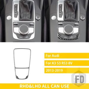 アウディ A3 S3 RS3 8V 2013-2019 カーアクセサリーインテリアカーボンギアシフトパネルフレームセット装飾 LHD RHD - Gear shift panel