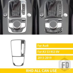 アウディ A3 S3 RS3 8V 2013-2019 カーアクセサリーインテリアカーボンギアシフトパネルフレームセット装飾 LHD RHD - SET RHD