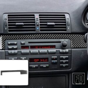 BMW E46 35916 カーアクセサリーインテリアカーボン昇降ドアギアシフトトリムステッカー - Central dashboard R