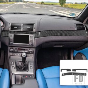 BMW E46 35916 カーアクセサリーインテリアカーボン昇降ドアギアシフトトリムステッカー - Dashboard Set LHD