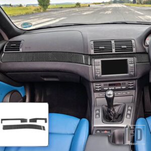 BMW E46 35916 カーアクセサリーインテリアカーボン昇降ドアギアシフトトリムステッカー - Dashboard Set RHD