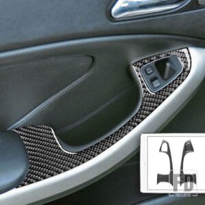 BMW E46 35916 カーアクセサリーインテリアカーボン昇降ドアギアシフトトリムステッカー - Lifting panel 2 door
