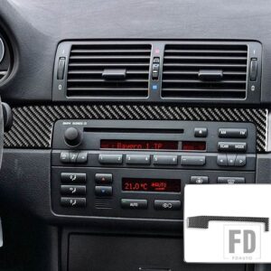 BMW E46 35916 カーアクセサリーインテリアカーボン昇降ドアギアシフトトリムステッカー - Central dashboard L